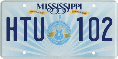 MS license plate HTU102