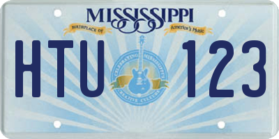 MS license plate HTU123