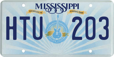 MS license plate HTU203
