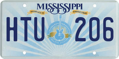 MS license plate HTU206