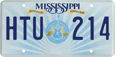 MS license plate HTU214