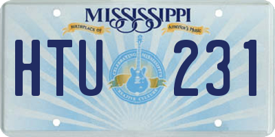 MS license plate HTU231