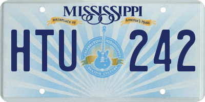MS license plate HTU242
