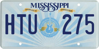 MS license plate HTU275