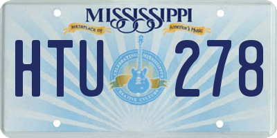 MS license plate HTU278