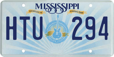 MS license plate HTU294