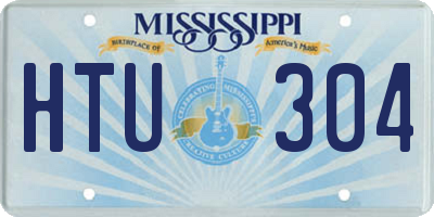 MS license plate HTU304