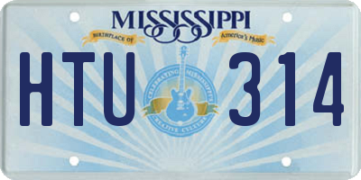 MS license plate HTU314
