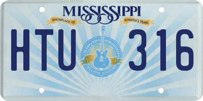 MS license plate HTU316