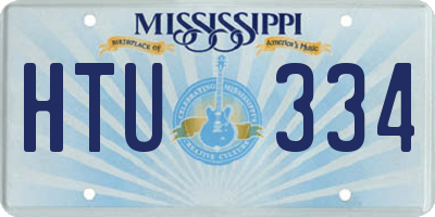MS license plate HTU334