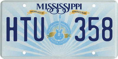 MS license plate HTU358