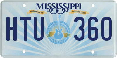 MS license plate HTU360