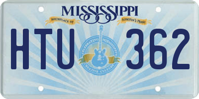 MS license plate HTU362