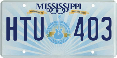 MS license plate HTU403