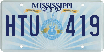 MS license plate HTU419