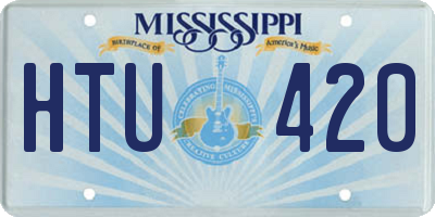 MS license plate HTU420