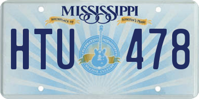 MS license plate HTU478