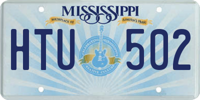 MS license plate HTU502