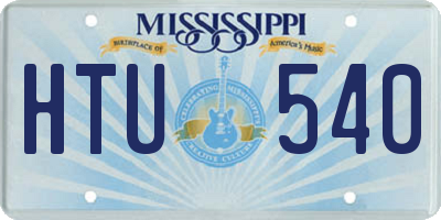 MS license plate HTU540