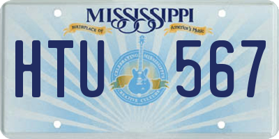 MS license plate HTU567