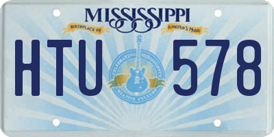 MS license plate HTU578