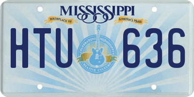 MS license plate HTU636