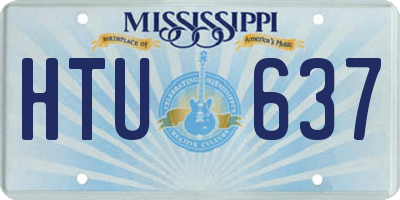 MS license plate HTU637