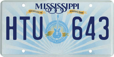 MS license plate HTU643