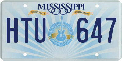 MS license plate HTU647