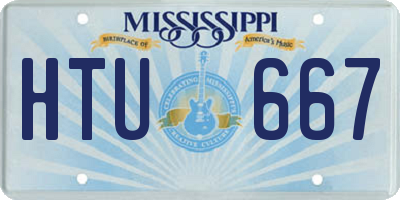 MS license plate HTU667