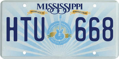 MS license plate HTU668