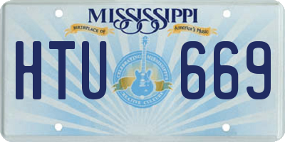 MS license plate HTU669