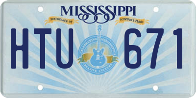 MS license plate HTU671