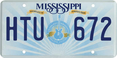 MS license plate HTU672