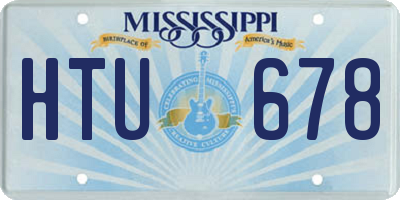 MS license plate HTU678