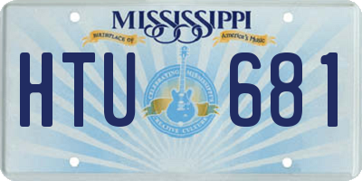 MS license plate HTU681