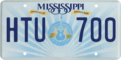 MS license plate HTU700