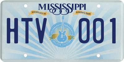 MS license plate HTV001