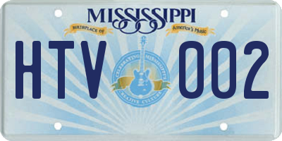 MS license plate HTV002