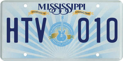 MS license plate HTV010