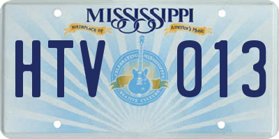 MS license plate HTV013
