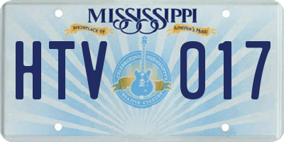 MS license plate HTV017