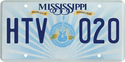 MS license plate HTV020