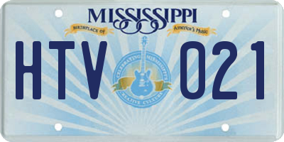 MS license plate HTV021