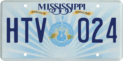 MS license plate HTV024