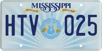 MS license plate HTV025