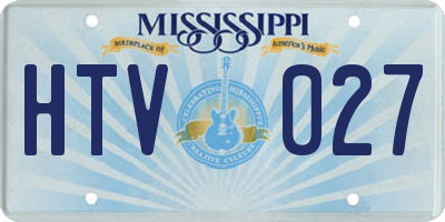 MS license plate HTV027