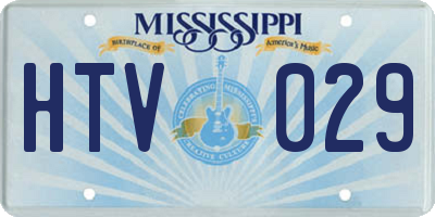 MS license plate HTV029
