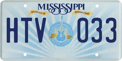 MS license plate HTV033
