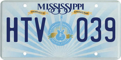 MS license plate HTV039